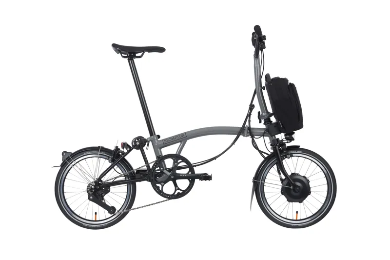 Brompton Electric P Line Urban Mid Folding Bike 2023 in Storm Grey-5